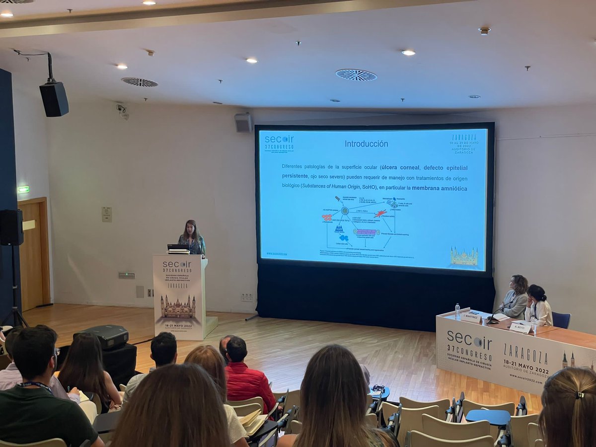 admiravision's tweet photo. La Dra. Noelia Sabater ha participado en el curso sobre técnica reconstructiva de urgència en patologia corneo-conjuntival, con una ponencia sobre formatos innovadores de la membrana amniótica, en el @CongresoSecoir https://t.co/rGYTrlzU5c