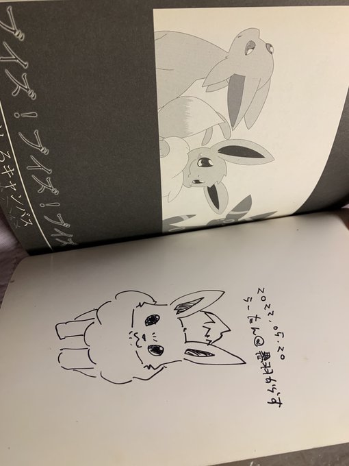 いえーい!初めて参加した夏コミで買った ブイズ本にうーたんが描きにくい所ながら味のあるイーブイ描いてくれた😆
13年前の頃は考えられなかっでこういうのって🤔 