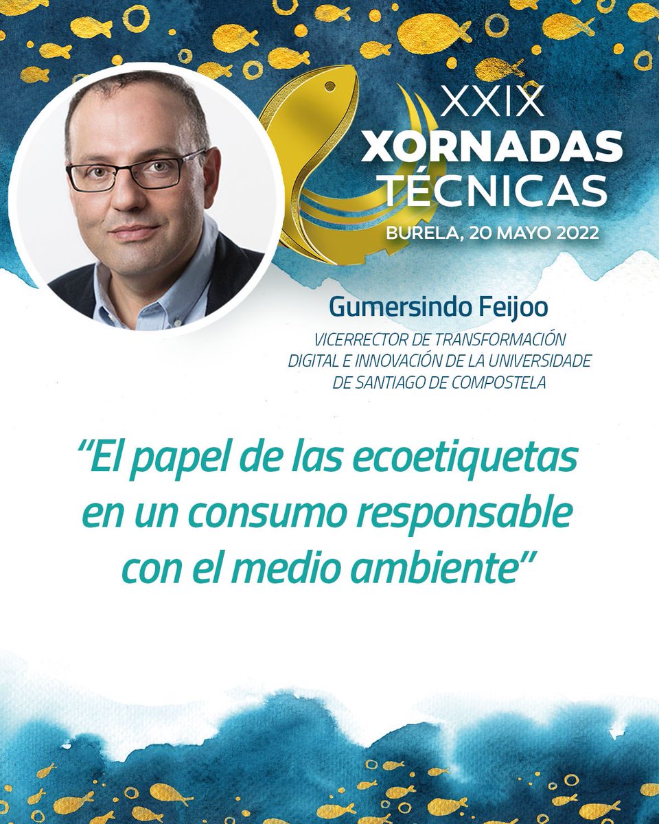FExpomar's tweet photo. En este momento Gumersindo Feijoo,
Vicerrector de Transformación Digital e Innovación de la Universidade de Santiago de Compostela, nos habla sobre el papel de las ecoetiquetas en un consumo responsable con el medio
Síguelas en directo: https://t.co/0iXSqiYt2a https://t.co/fsaYOUKHNE
