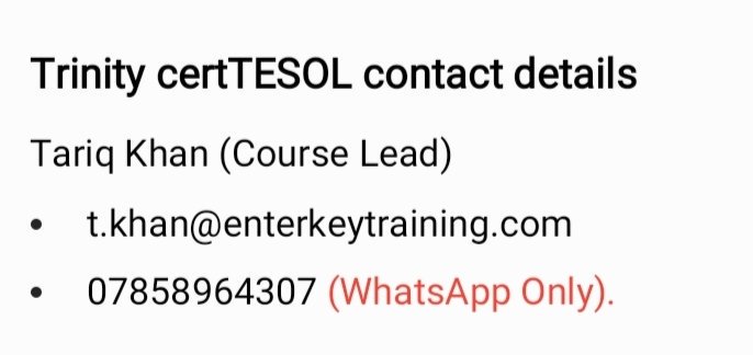 certTESOL_Bham's tweet photo. Blended Learning certTESOL Course

From: 4th June 2022 To: 4th September 2022* 

The course will be a mixture of face to face teaching practice &amp; online instruction. 

*With a two week break from 16th July to 6th August https://t.co/YXSrFEOFG0