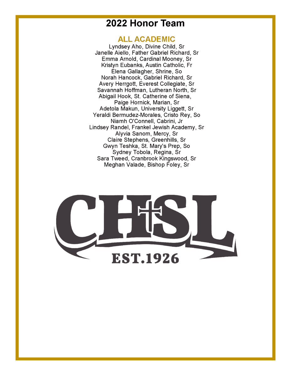 CHSL1926's tweet photo. Congratulations to all the young ladies who made this year's soccer honor team.  They will be presented their medals between the two championship games later today. https://t.co/PAFEU3TlOK