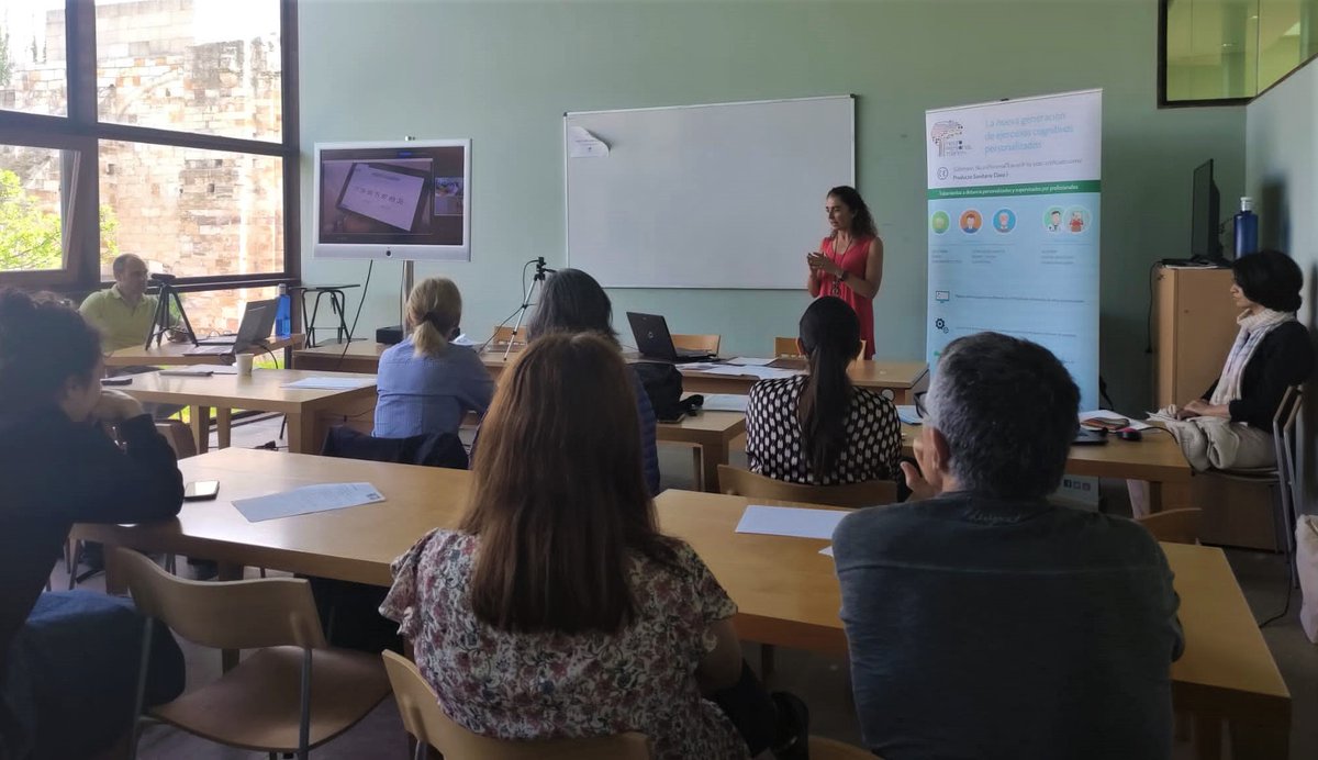 IGuttmann's tweet photo. “Guttmann, NeuroPersonalTrainer #GNPT the new platform e-Health, Artificial Intelligence used for dementia treatment”
David Hurtado y la neuropsicóloga Rocío Sánchez-Carrión hablan de la plataforma online de telerehabilitación cognitiva en la 5th DISTINCT School @DTdementia https://t.co/HzAzwBCzNa