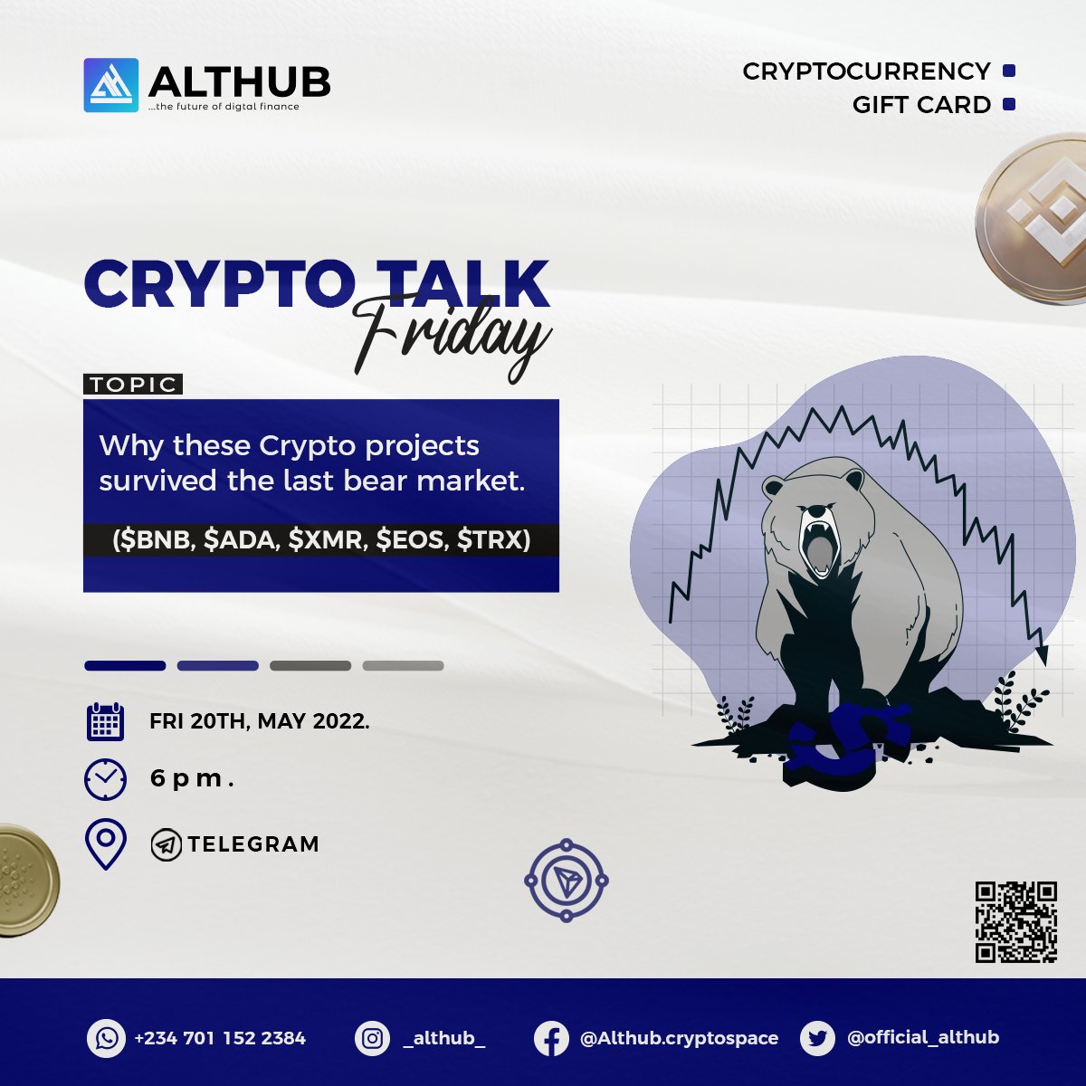 Bigjoe2508's tweet photo. WHY ARE THESE CRYPTO PROJECTS SURVIVED THE LAST BEAR MARKET
JOIN US TODAY @official_althub
VENUE: TELEGRAM
TIME:6:00PM
LINK: https://t.co/Kl8kVuvzP5👈
#cryptotalk #althub https://t.co/7H7q0z88JI