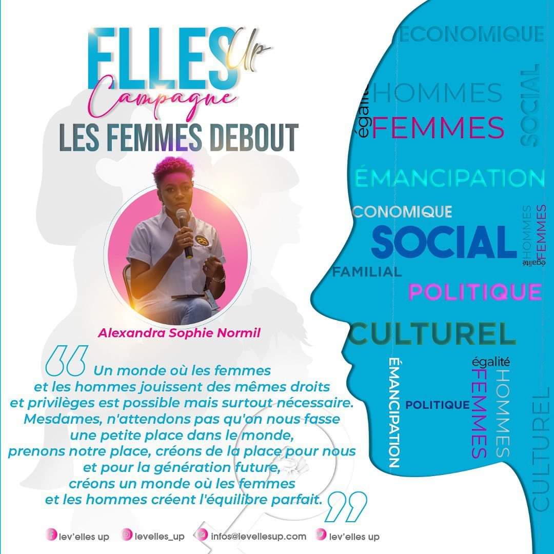 up_lev's tweet photo. Mesdames, n'attendons pas qu'on nous fasse une petite place dans le monde, prenons notre place,créons de la place pour nous et pour la génération future, créons un monde où les femmes et les hommes créent l'équilibre parfait.

Alexandra Sophie Normil
#levellesup #lesfemmesdebout https://t.co/gjpV4MEEzV