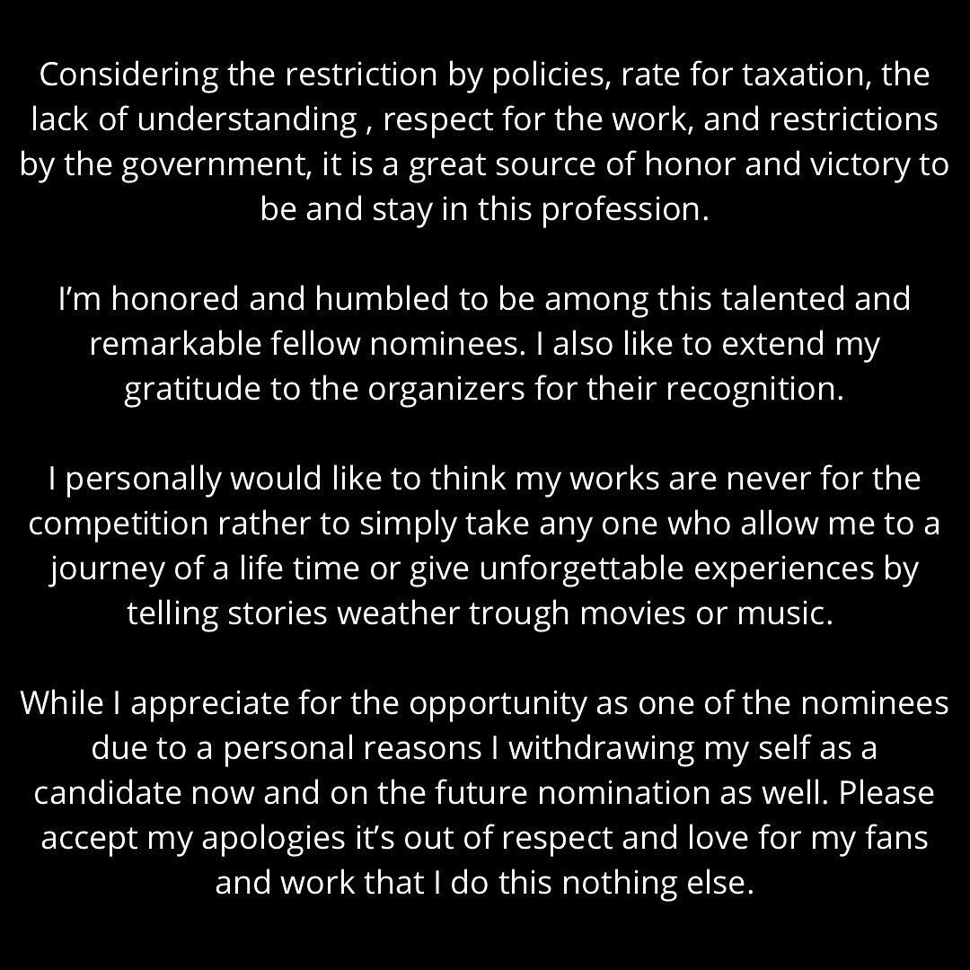 I humbly decline to accept the award