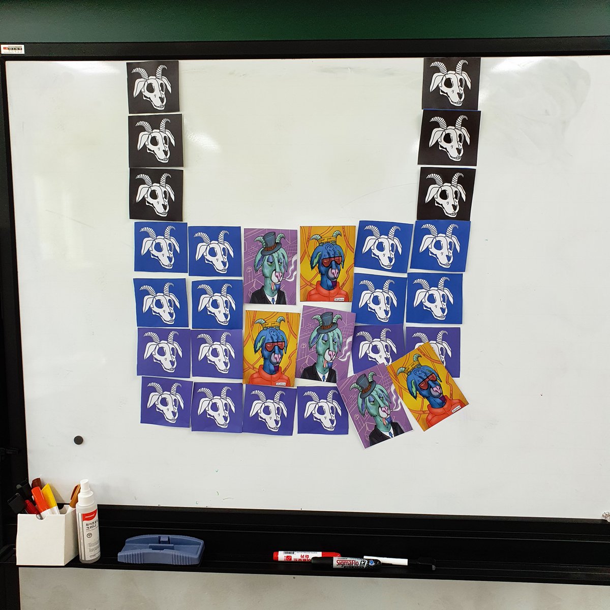 gabigab910927's tweet photo. Hello, Goat Family. I'm actually a goat teacher who runs a goat class. A small school is promoting the goat's vibe. I did a fun goat class with my kids. I made a goat signal using goat stickers in art class.
@GreatGoatsNFT @jezzworker @xCodeRed5 @suavaetv #goatish #nft #goatclass https://t.co/lnSd3BC9Yd