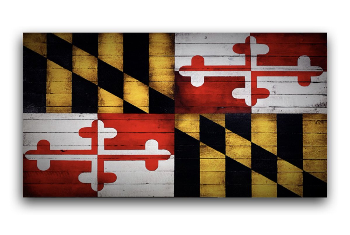 Amflagsigns's tweet photo. The Maryland State flag is quite unique! #Maryland #americanflagsigns https://t.co/EATbwaw83Y