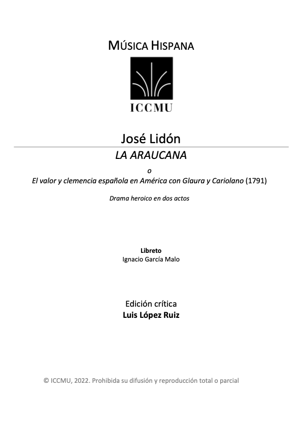 ICCMU's tweet photo. Después de #LaNitteti de Egipto, viajamos a Chile con el nuevo proyecto de recuperación que se estrenará en el Festival #LittleOperaZamora: "La Araucana", ópera compuesta por José Lidón, con libreto de García Malo inspirado en el poema heroico homónimo de #Ercilla https://t.co/gOYnl43HUf