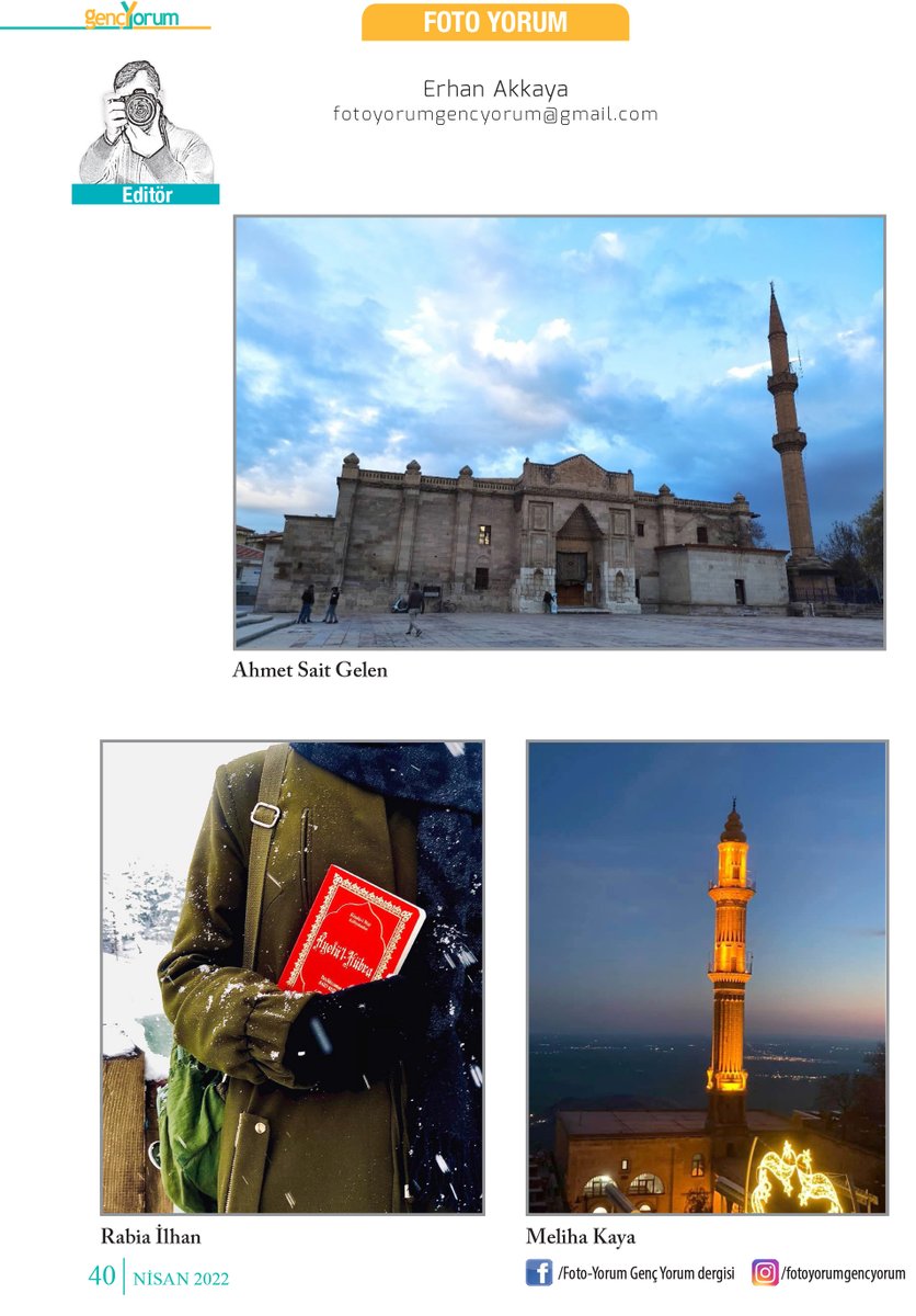 fotoyorum_gy's tweet photo. Merhaba arkadaşlar, 
Genç Yorum dergisi Nisan ayı Fotoyorum sayfaları...
Yayınlanmasını istediğiniz fotoğrafları ve görüşlerinizi mail adresimizden iletebilirsiniz.
#fotoyorumgencyorum #fotografia #fotoğrafçı #photography  #görsel #dergi #gençlik #genç #youth #magazine https://t.co/Qoj6VyPvQL