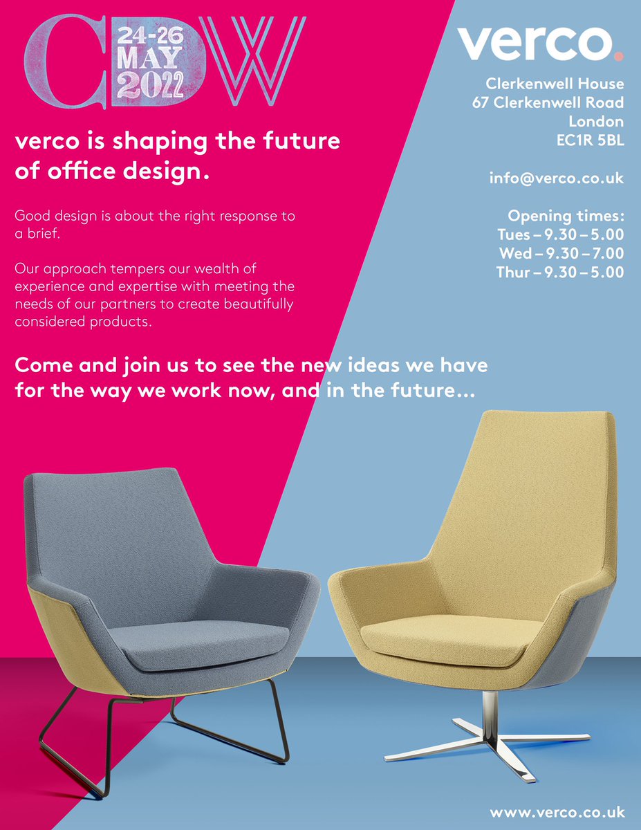 Vercodesign's tweet image. Join us in our showroom Verco. 
#Furniture #Interiors #InteriorDesign #CDW2022 #CDW #architecturephoto #architecturephotography #Clerkenwell #EC1R #clerkenwelldesignweek #design #crafted #materials #  #precisonengineering #fabric #furnituredesign #upholstery #british