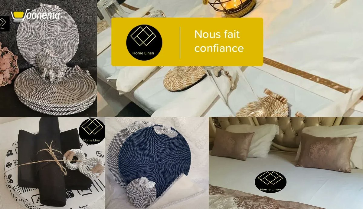 shopyoonema's tweet photo. Home Linen est une marque pas comme les autres : les sets de décoration, chemins de table, nappes et autres sont créativement sublimes et le tout fabriqué à la main s'il vous plaît !
#yoonema #yoonemakermel #marketplace #ecommerce #africa #senegal #consommonslocal https://t.co/EE0CgZ9axv