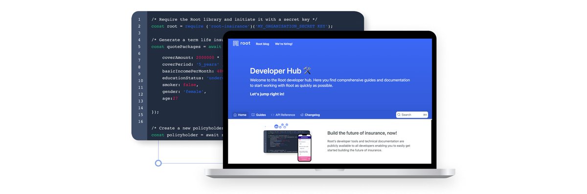 Our brand new Root Developer Hub will blow your socks off 🛠🍾🚀

Visit docs.rootplatform.com to access our new public developer guides and docs and start building the future of insurance with us. We can't wait to see what you build! 🛠
