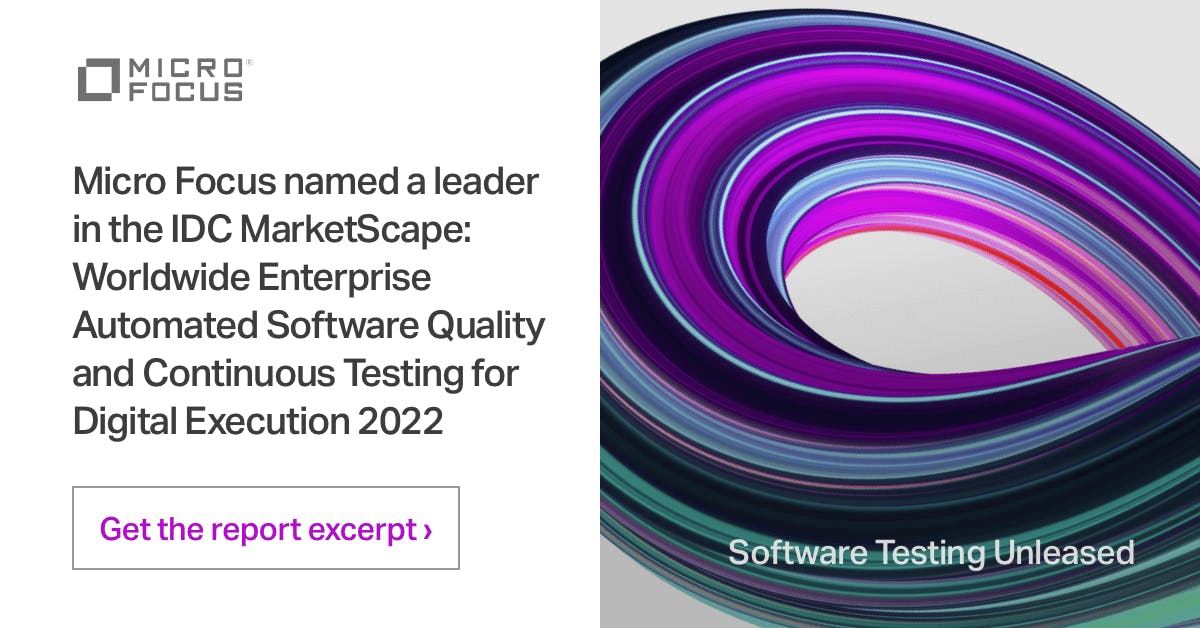 RHamilton_MF's tweet photo. Micro Focus positioned in the Leaders Category of the IDC MarketScape: Worldwide Enterprise Automated Software Quality and Continuous Testing for Digital Execution 2022 Vendor Assessment. Get the report to find out why.  #TeamMicroFocus https://t.co/OZFFXfB0QC https://t.co/n6LR3or8eH