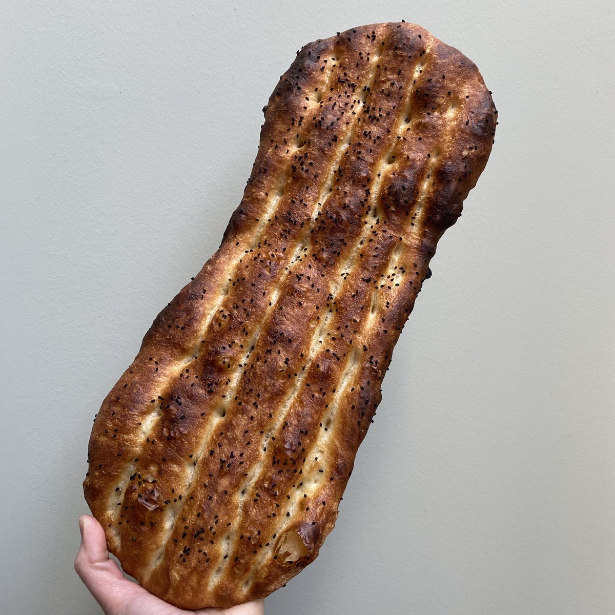 Nan-e Barbari
Iranian flatbread. Great with dips but split open it is perfect for bacon and eggs or your favourite sandwich fillings. Delicious!
#shareyourloaves #nanebarbari #bread #edinburghfood #microbakery #teamrm2020