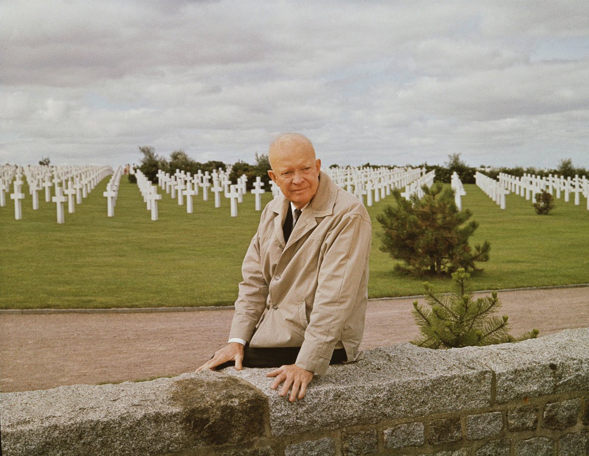 normalpols's tweet image. Dwight D. Eisenhower re-visits Omaha Beach in Normandy. 3rd April, 1964.