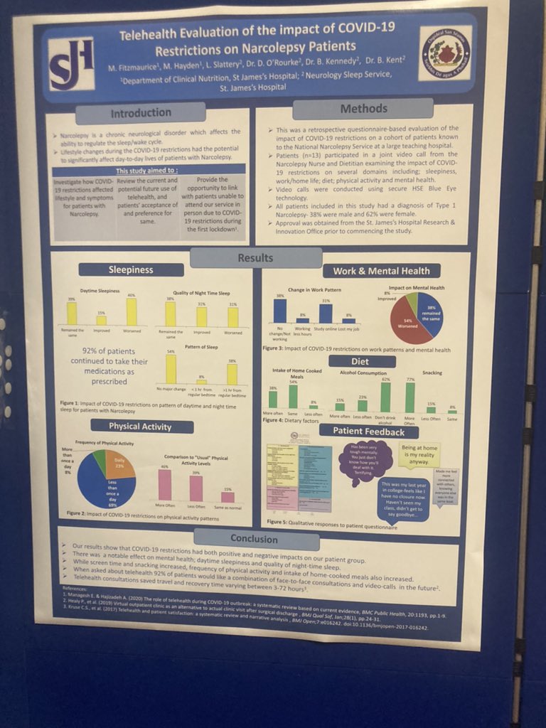 Well done to the Narcolepsy Team <a href="/stjamesdublin/">St James's Hospital</a> <a href="/SJHDoN/">Sharon Slattery DoN</a> <a href="/SelinaSeldee/">selina</a> <a href="/MRocheW/">Miriam Roche</a> embracing technology to improve patients access to services 🙌🙌