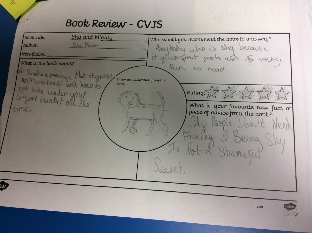 CVJSchool's tweet photo. Wow! Thank you to everyone at CVJS who has reviewed this lovely new book Shy and Mighty, by Nadia Finer. 
@dkbooks @readingagency @iamshyandmighty #ShyAndMighty https://t.co/saGCoqPf6v