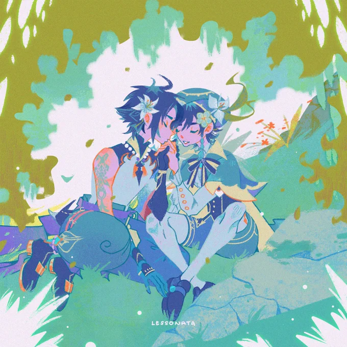 somewhere only we know 💐🌬🤍
#xiaoven birthday gift for @velvet_kt for our fav poetic yearning pair :') 