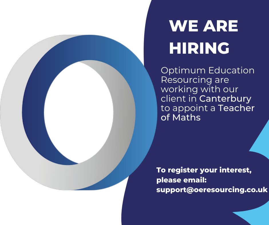 StaciLynchSatis's tweet photo. 📢#MathsTeachers of #Canterbury! 
@oeresourcing
 are waiting to talk to you about this PERMANENT opportunity for one of our fabulous client schools. Reach out to myself or @JennaEverettOER for a confidential chat today! 

#MathsTeacher #TeacherTwitter #PGCE https://t.co/1y8NWiHuL6