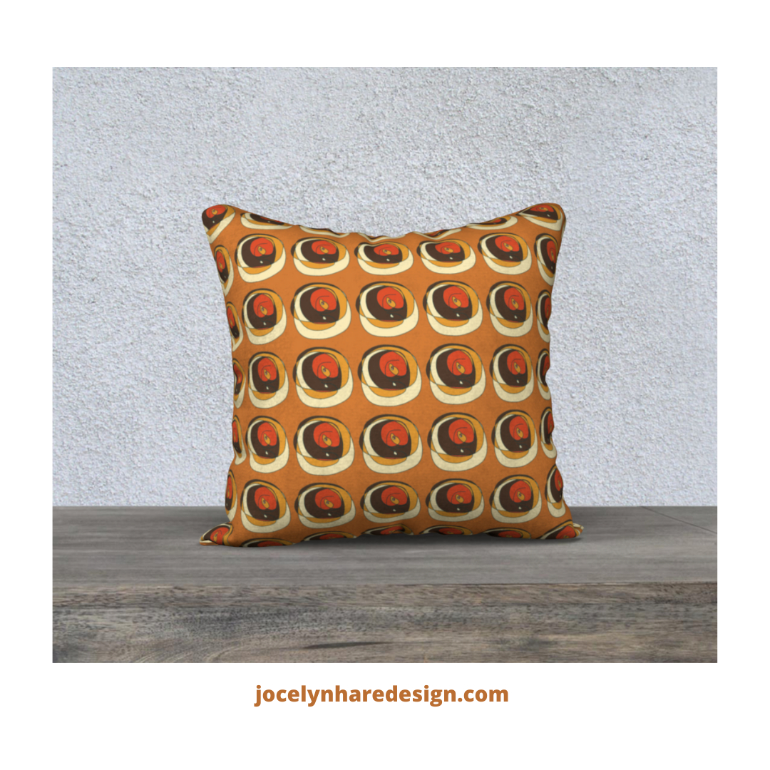 JHareDesign's tweet image. Have done a little update on the 'Scribble' cushion, using warm orange shades to give it a 70s vibe.  Thinking this colourway would work beautifully for summer either indoors or outdoors 🧡🤎 To view full collection visit link in bio ✍🏻👁