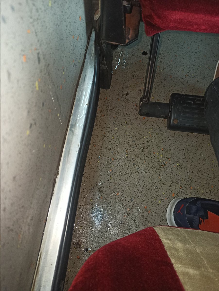 real_shivkumar's tweet photo. @KSRTC_Journeys I'm travelling from Bangalore to Mysore and had booked Airavat, PNR No: J87718292 and Seat No: 21, the rain water is leaking all over me and my shoes!!! Need refund and explanations from KSRTC for providing pathetic service for such a expensive ticket price!! https://t.co/Dae2cQ73II