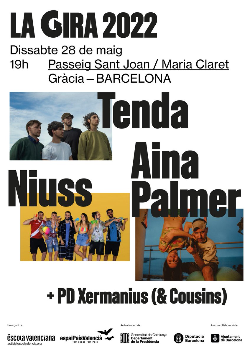 Ep! Tens plan pel dissabte 28 de maig?
Nosaltres celebrem la XVII Jornada Popular! 💃

Atents: 🫣
- Danses <a href="/ladelapanxapela/">Grup de danses "La de la Panxa Pelà"</a> 
- Muixeranga <a href="/muixerangabcn/">Muixeranga de Barcelona</a> 
- Música amb <a href="/banda_smpvb/">Banda La Valenciana</a> i <a href="/collaborumballa/">Colla Borumballa</a>
- Paella valenciana ben bona 😋

I els concerts de la Gira d'<a href="/escolatv/">Escola Valenciana</a> 👇🏼