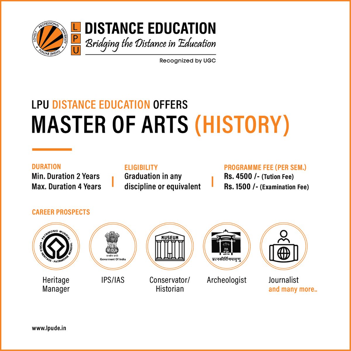 LPUDistanceEdu's tweet photo. Pursue UGC recognized MA History Programme from LPU Distance Education, to open the door to multiple career prospects.
For More details, visit: https://t.co/0pmc5yFlQG
#lpudistanceducation #toplpude #history #programme #thinkgbig https://t.co/5l8a3gpiiC