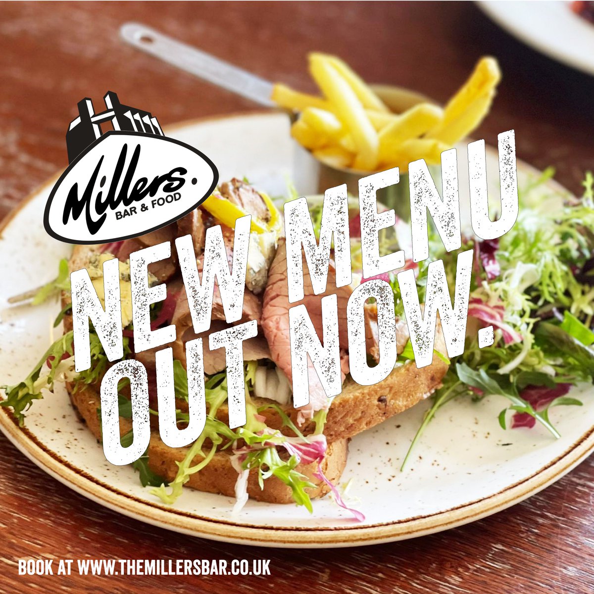 Our new menus are live! Designed by new head chef Jamie, we've got a fresh look to our lunch, main &amp; Sunday menus - plus the usual popular kids menu.
Hope you like them - don't forget to keep an eye out on the daily specials board for new dishes &amp; maybe a few Millers classics.