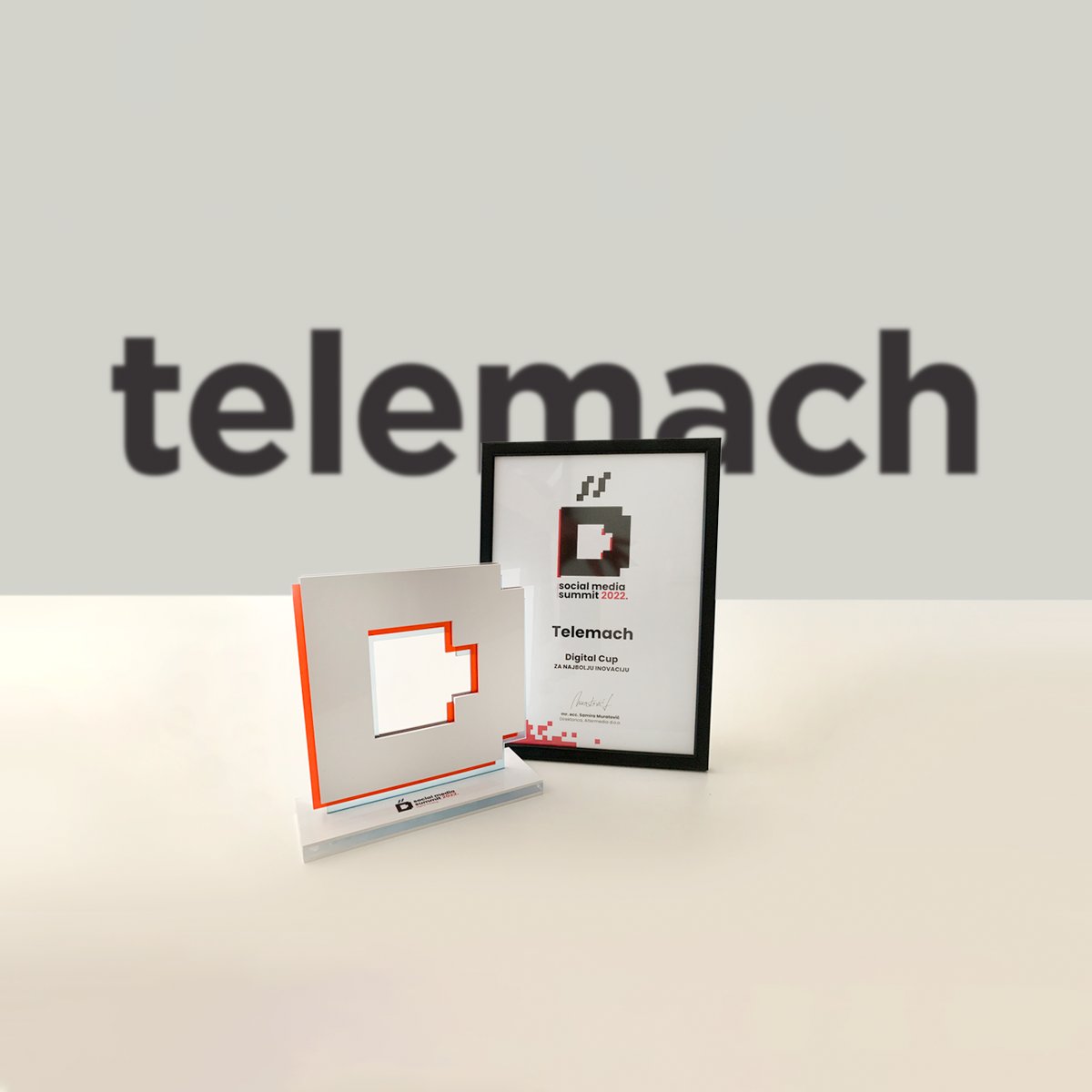TelemachBH's tweet photo. Osvojili smo Digital Cup Award za najbolju digitalnu kampanju u kategoriji inovacija na Social Media Summitu 2022. 
Ova nagrada će nam biti motiv da budemo još inovativniji u komunikaciji naših proizvoda, a sve s namjerom da našim korisnicima pružimo vrhunsko iskustvo. https://t.co/8yPX5MiFhn