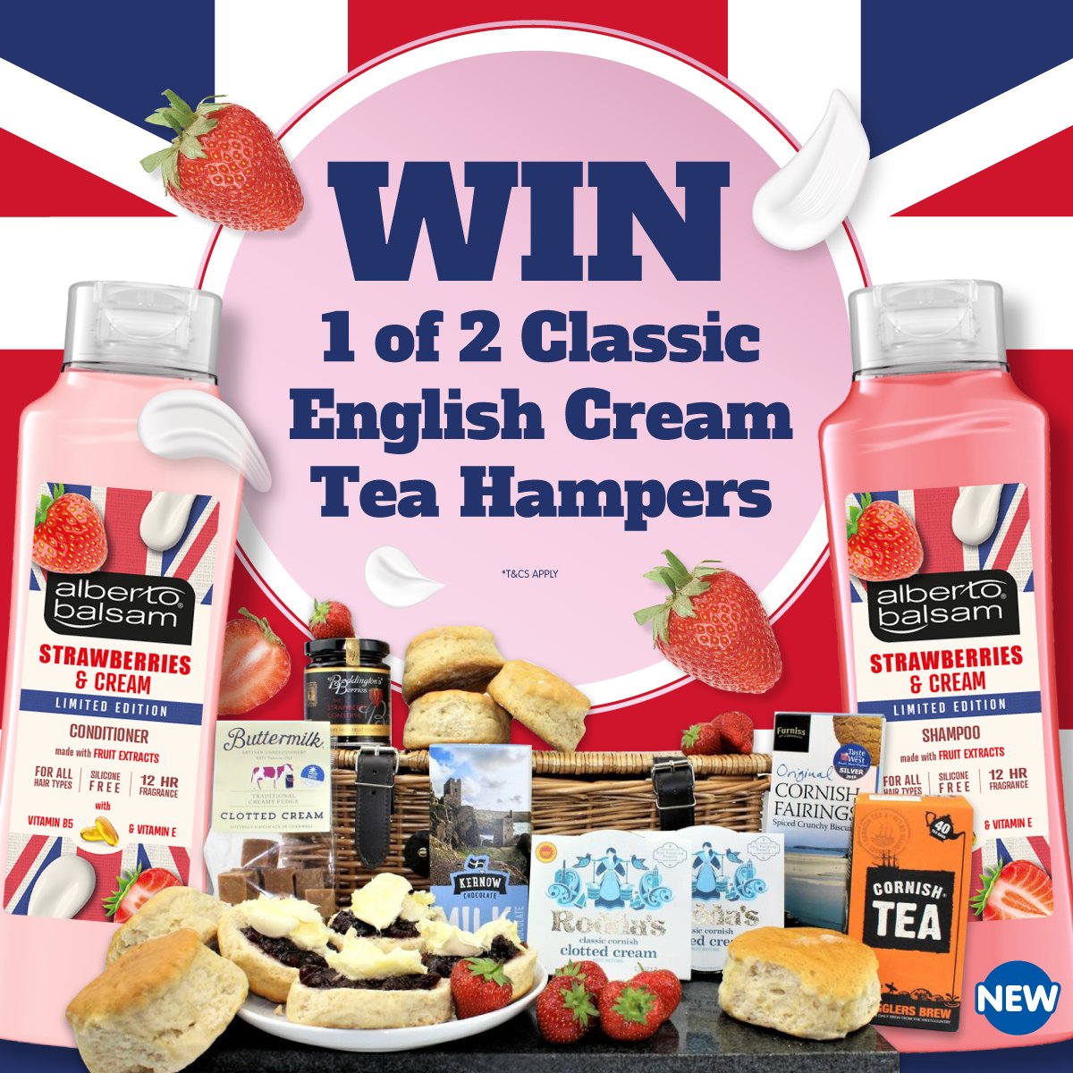 🍓 #COMPETITION TIME - ENDS TOMORROW 🍓

We're giving away the chance to #WIN ONE of TWO English #CreamTea hampers, courtesy of #AlbertoBalsam! ow.ly/4TyC50J9Owj

For a chance to #WIN, simply 

1) FOLLOW US
2) RT this post
3) COMMENT #BMBalsam

Competition ends 9am 21/5/22