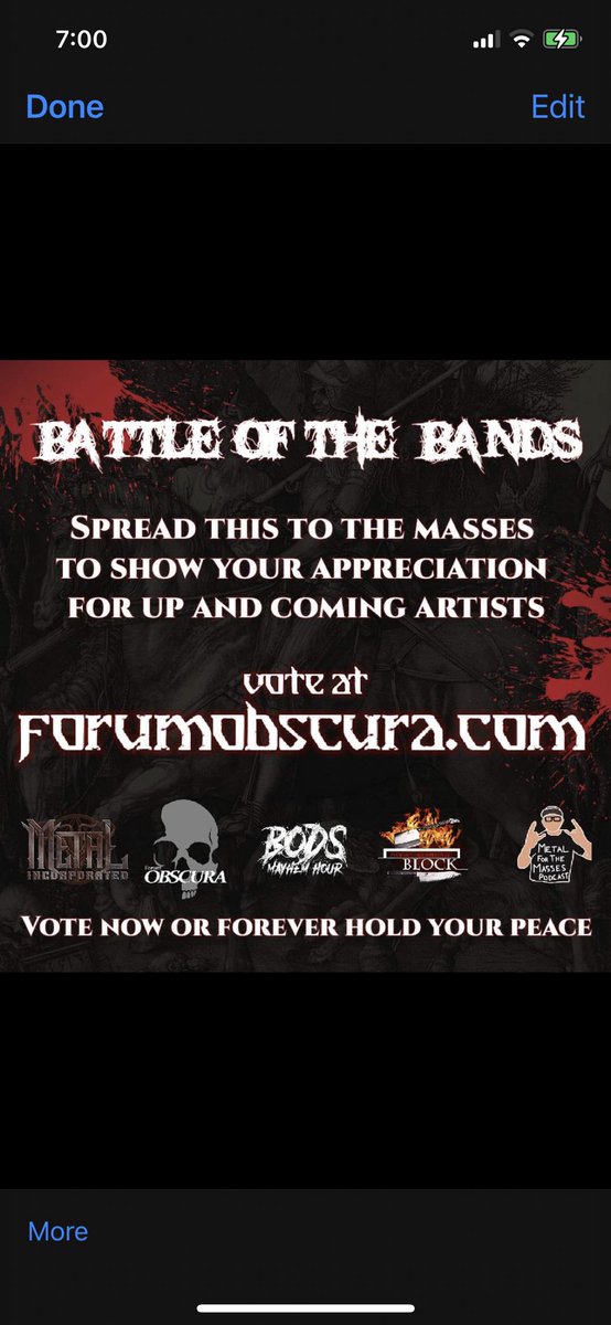 forumobscura.com/battle-of-the-… Alright everyone time is here! Please vote for Threnody “Maggot Feast” only have to vote once🤘🏻 #deathmetalband  #deathmetalmusic #battleofthebands #deathmetalhead #deathmetaloldschool #metalmusicfans #metalmusician #osdm #heavymetal  #deathmetalhead