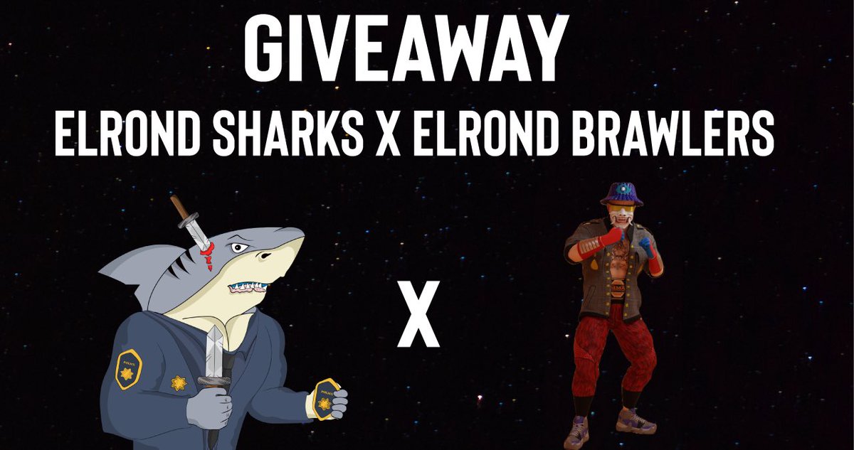 ElrondBrawlers's tweet photo. 🥊Elrond Sharks x Elrond Brawlers 🥊

🔥5 Elrond Brawlers WL Spots &amp; 0.5 EGLD🔥
🎁1 Elrond Sharks NFT🎁 

To participate:
Follow @ElrondBrawlers and @ElrondSharks

Like, RT &amp; Tag 3 friends

Join Discord: https://t.co/G5ozQtzfrL and  
 https://t.co/ZeMuAOMlla

⌛️48h https://t.co/y9bXuKtSiA
