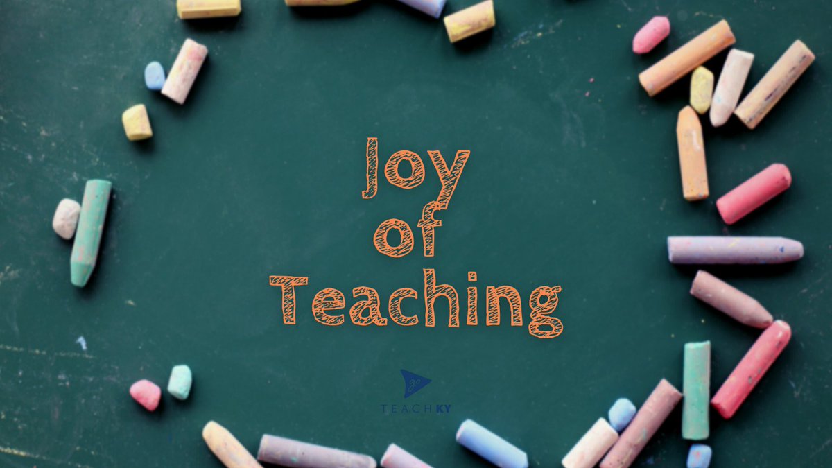 #JoyOfTeaching

Teaching is tough, but it’s a labor of love. What has brought you joy in your career? Share it with GoTeachKY! Complete the form to be featured in our social media! bit.ly/GoTeachKYSpotl…
