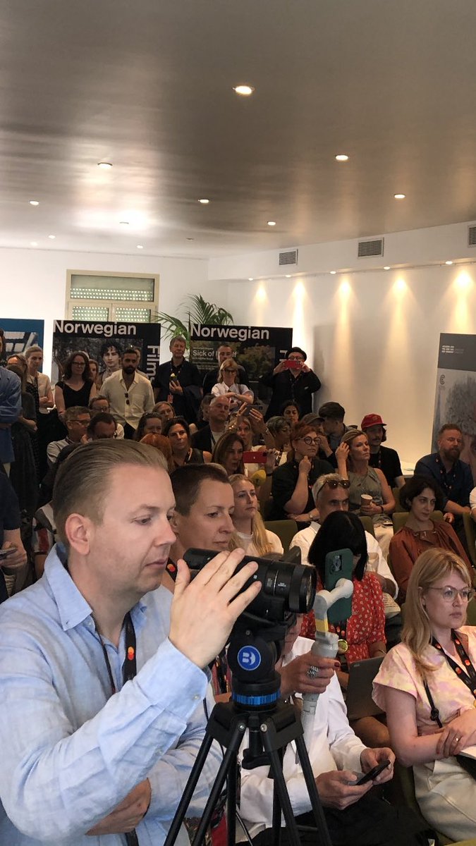 Packed at the press conference of <a href="/SwedishFilm/">Swedish Film</a> in #CannesFilmFestival2022. 
No wonder, with a record number of Swedish and Nordic films in competition.