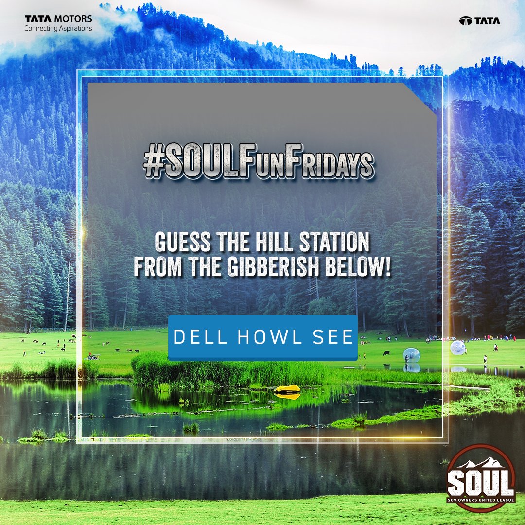TataMotors_Cars's tweet image. It’s Fri-yay and #SOULFunFridays is here to test the hodophile in you! 

Guess the correct answer and comment below ⬇️

#DriveWithSOUL #ConnectWithSOUL #TataHarrier #AboveAll #Harrier #TataSafari #ReclaimYourLife #Safari #FridayFun #Friyay #TataMotorsPassengerVehicles