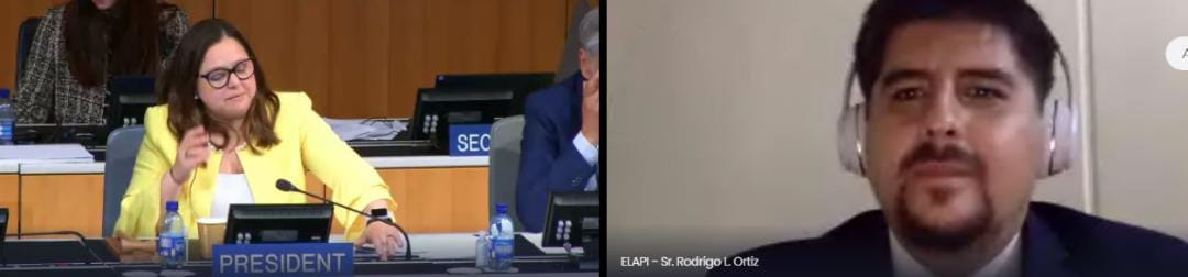 SomosELAPI's tweet photo. Nuestra delegación tomó la palabra, en el #CDIP28 de @WIPO por intermedio de @RodrigoLOrtiz para dar nuestra postura con respecto en el orden del día https://t.co/uKKDPRmO1R