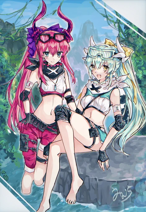 エリきよジュラシックドリーム!✨🦖🦕✨
 #FGO  #エリザベート・バートリー  #清姫 