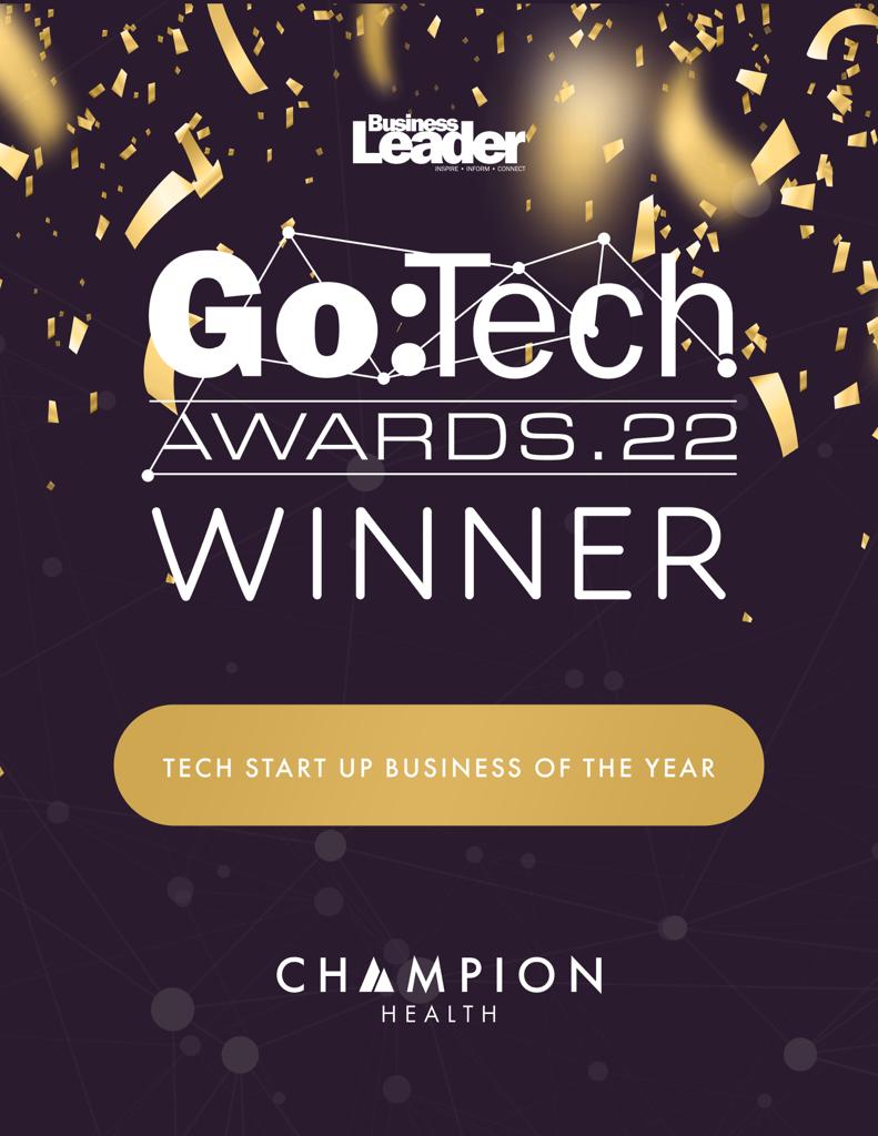 ChampHealthUK's tweet photo. Wow. What a moment for the Champion team!
Last night, we won the award for Tech Startup at the @GoTechAwards
Thank you to everyone that's helped us along the way. We couldn't have done it without you.
#gotech22
#awardwinning
#physitrack
$ptrk https://t.co/LrIRsTmMqZ