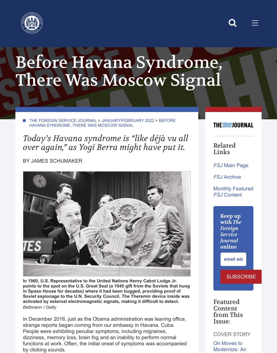 Before Havana Syndrome, There Was Moscow Signal
https://t.co/LFtSM37WhV https://t.co/nVcfKfPkQK
