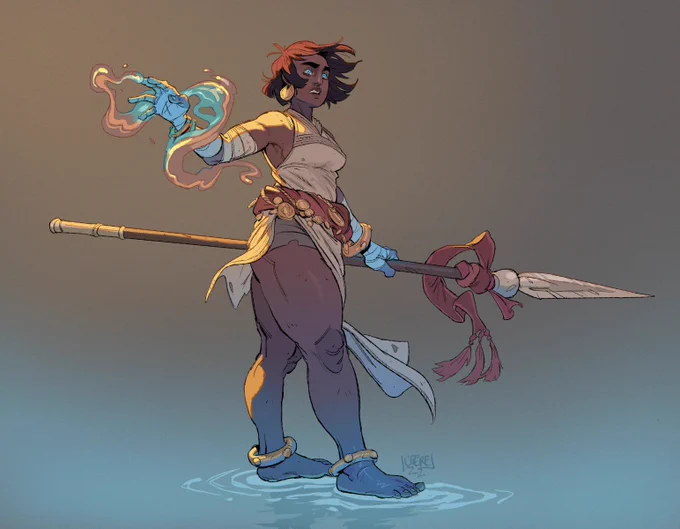 I had the pleasure to be commissioned by the very talented @Zaz_B , to draw his character Marine ! 🌊
I'm also especially pleased with the finished look for this one🧡 