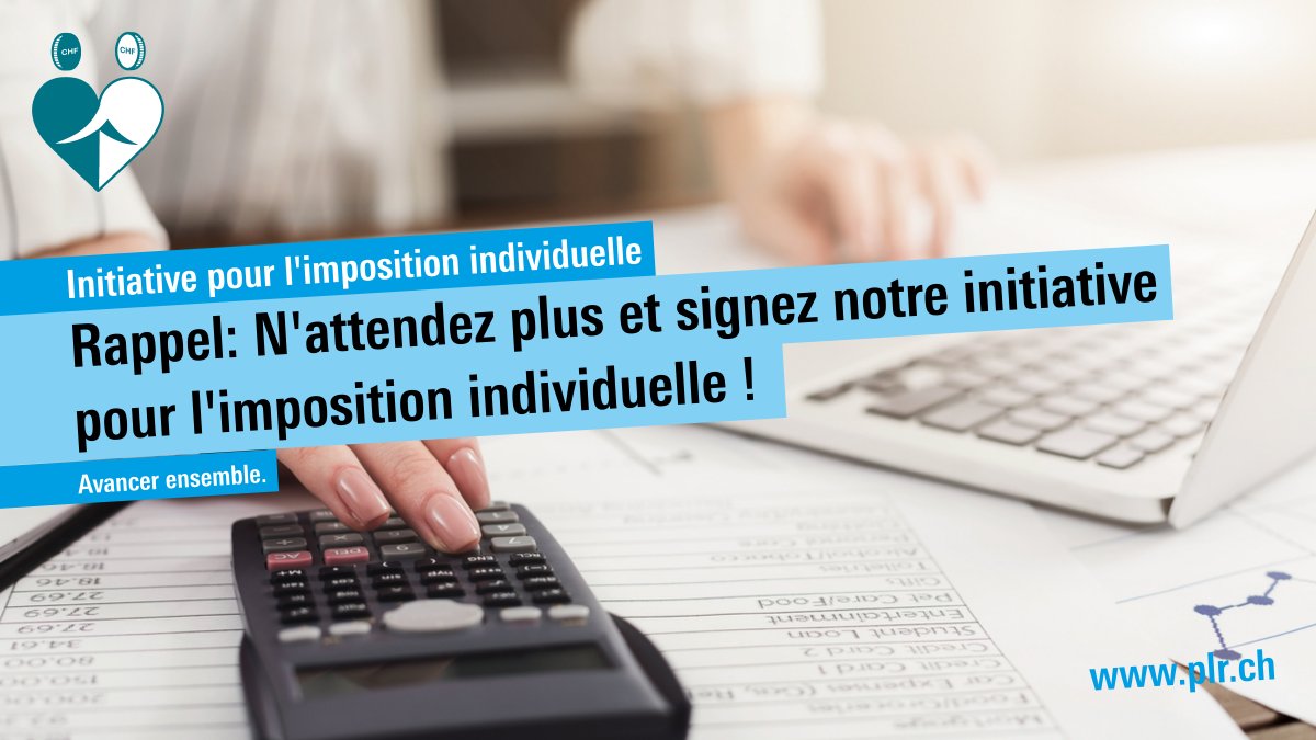 PLR_Suisse's tweet photo. ⏰🖋️ Rappel : Avez-vous déjà signé l’initiative pour l’imposition individuelle ? Faites-le sans plus attendre et partagez le formulaire en suivant le lien suivant: https://t.co/Kimo9GUqRA #impositionindividuelle https://t.co/BeNv07lz2U