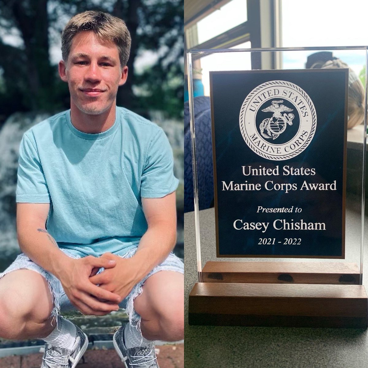 Overcome with emotion on his last day of high school,but so incredibly proud!Casey received  the Marine Corp award. His hard work, perseverance, leadership,&amp; being a positive role model on the ⛳️, 🤼‍♂️&amp; 📚 was recognized!II Go do big things bub!!❤️ u the longest time! #deacturproud