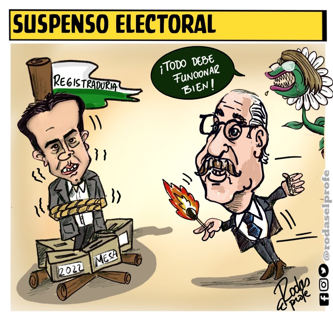 rodaselprofe's tweet photo. #EstaMal la jugadita de pretender suspender al registrador y con ello las elecciones  para evitar el cambio?

#registrador #elecciones2022 #colombiadecide #procuraduria #registraduría #politica #encuestas #caricatura  #colombia #rodaselprofe https://t.co/ZAJrZ1AqQk