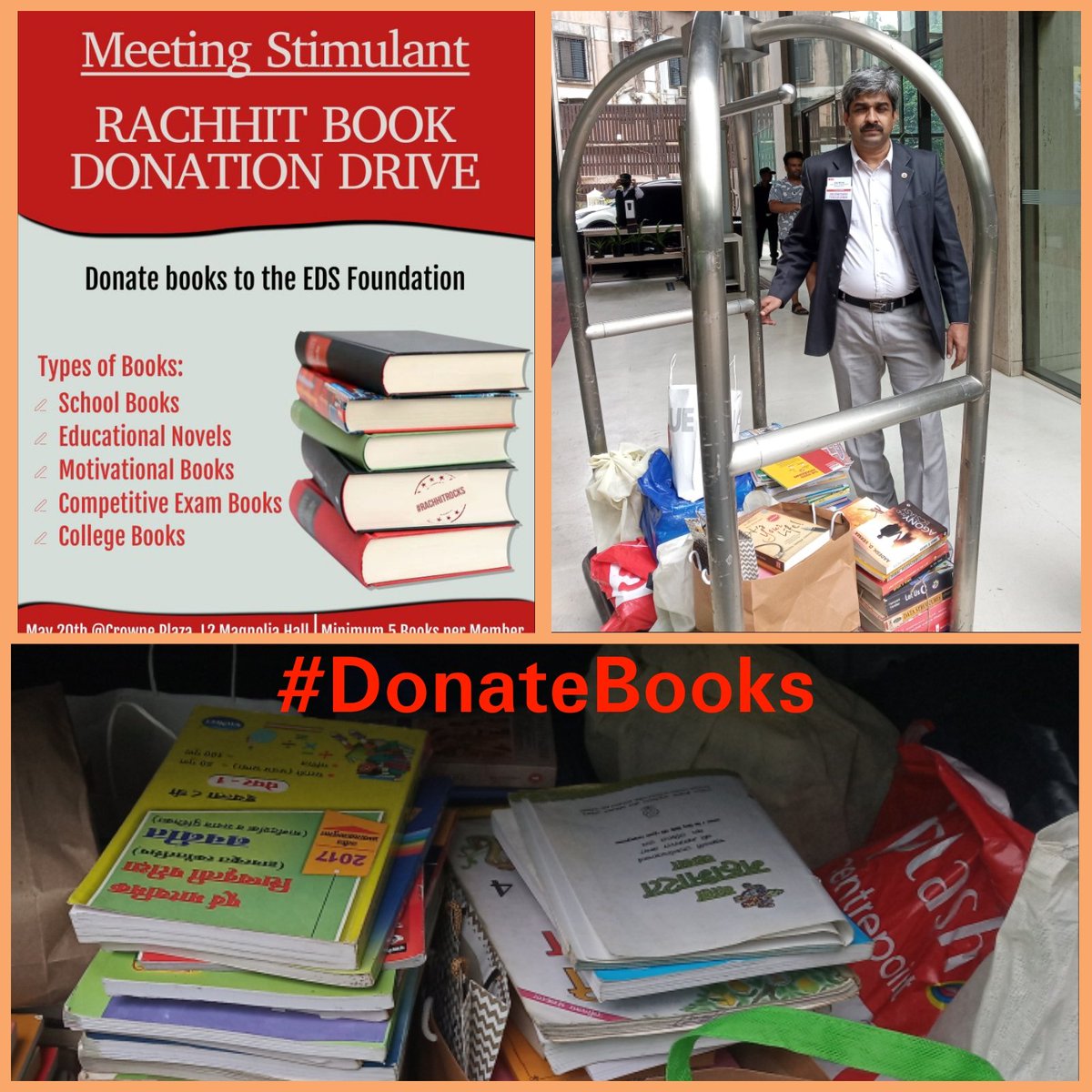 EDS_Foundation's tweet photo. Big Thank you, #BNI Rachhitians!
Today's book donation drive by Team BNI Rachhit #Pune has resulted in collecting and donating 200+ books to EDS Foundation. Rachhit LT requested members to bring five books (books which r no more required by individuals) while coming to meeting. https://t.co/0jEnPwBO2R