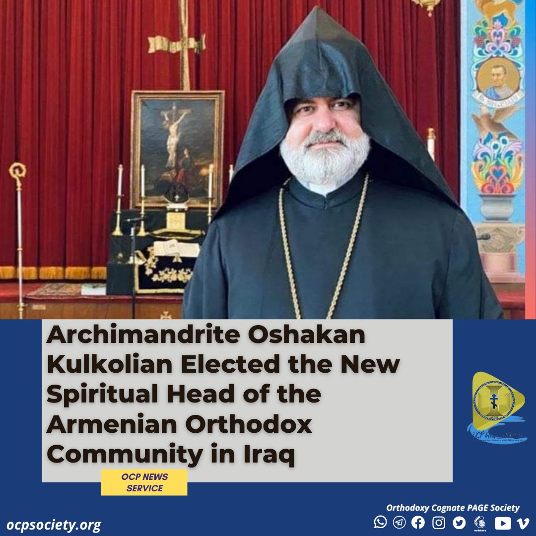 ocptweets's tweet photo. Archimandrite Oshakan Kulkolian Elected the New Spiritual Head of the Armenian Orthodox Community in Iraq
https://t.co/Cbx55QXwHG
#archimandrite #armenia #iraq #holyEtchmiadzin #panorthodoxy #ocpsociety #head #orientalorthodox https://t.co/WL7Yr9z4vE