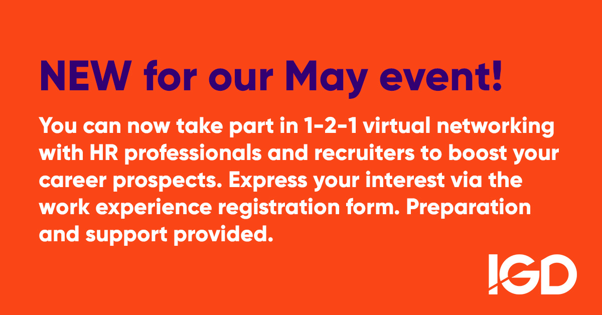 Sarah McCarthy (@sarah_igd) on Twitter photo The work experience week <a href="/fromIGD/">Institute of Grocery Distribution (IGD)</a> features a stellar industry line-up, masterclasses & projects to develop skills & build confidence. So, what could be better? How about 1-2-1 networking chats? <a href="/GreencoreGroup/">Greencore Group</a> @pilgrimsuk <a href="/compassgroupuk/">Compass Group UK & I</a> <a href="/thenoblefoods/">Noble Foods</a> <a href="/KPSnacks/">KP Snacks</a> <a href="/MDLZ/">Mondelēz Intl</a> <a href="/Danone/">Danone</a> The work experience week <a href="/fromIGD/">Institute of Grocery Distribution (IGD)</a> features a stellar industry line-up, masterclasses & projects to develop skills & build confidence. So, what could be better? How about 1-2-1 networking chats? <a href="/GreencoreGroup/">Greencore Group</a> @pilgrimsuk <a href="/compassgroupuk/">Compass Group UK & I</a> <a href="/thenoblefoods/">Noble Foods</a> <a href="/KPSnacks/">KP Snacks</a> <a href="/MDLZ/">Mondelēz Intl</a> <a href="/Danone/">Danone</a>