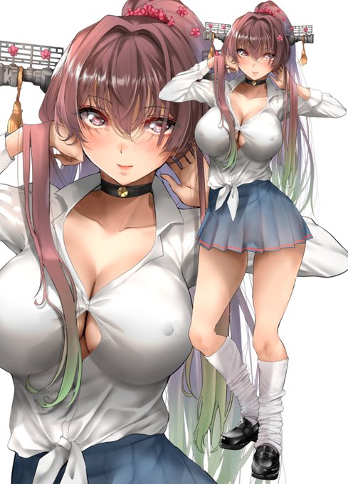 超弩級大型戦艦ギャル 大和 

大和「提督が用意してくれた制服、ちょっと私には
   小さいみたいです。」
提督「問題ない。それでいいんだ…」

#艦これ 