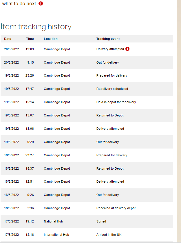 jayaram_si's tweet photo. @parcelforceMy parcel was meant to be delivered on Wednesday (18/5), but has not yet been delivered and no card was left.@parcelforce delivery was attempted but no 1 was in-home in the tracking system. but in my home person available24X7. No cards left either. Where is my parcel? https://t.co/xI3sb6UwlX
