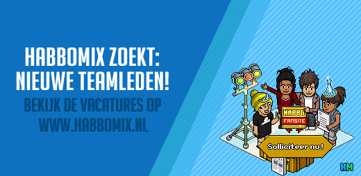 HabbomixNL's tweet photo. Hey jij daar! Kom jij ons dreamteam versterken?
De volgende vacatures zijn nu open:

👉 Spelleider
👉 Redacteur 🆕
👉 Deejay https://t.co/3A3XPRIjBG