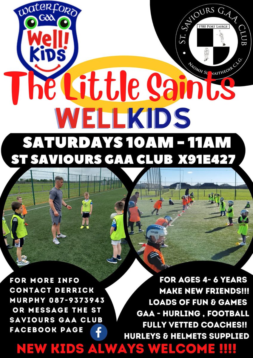 StSavioursGAA (@stsavioursgaa) on Twitter photo This new initiative in conjunction with <a href="/wellkidsgaa/">Well!Kids Waterford</a> now up and running in our club. All welcome both new and old to enjoy the fun and games and make new friends. #wellkidsgaa This new initiative in conjunction with <a href="/wellkidsgaa/">Well!Kids Waterford</a> now up and running in our club. All welcome both new and old to enjoy the fun and games and make new friends. #wellkidsgaa